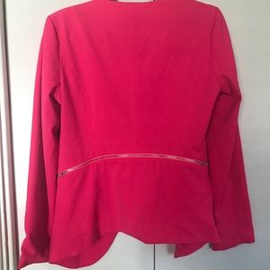 Fun hot pink blazer with zipper detail